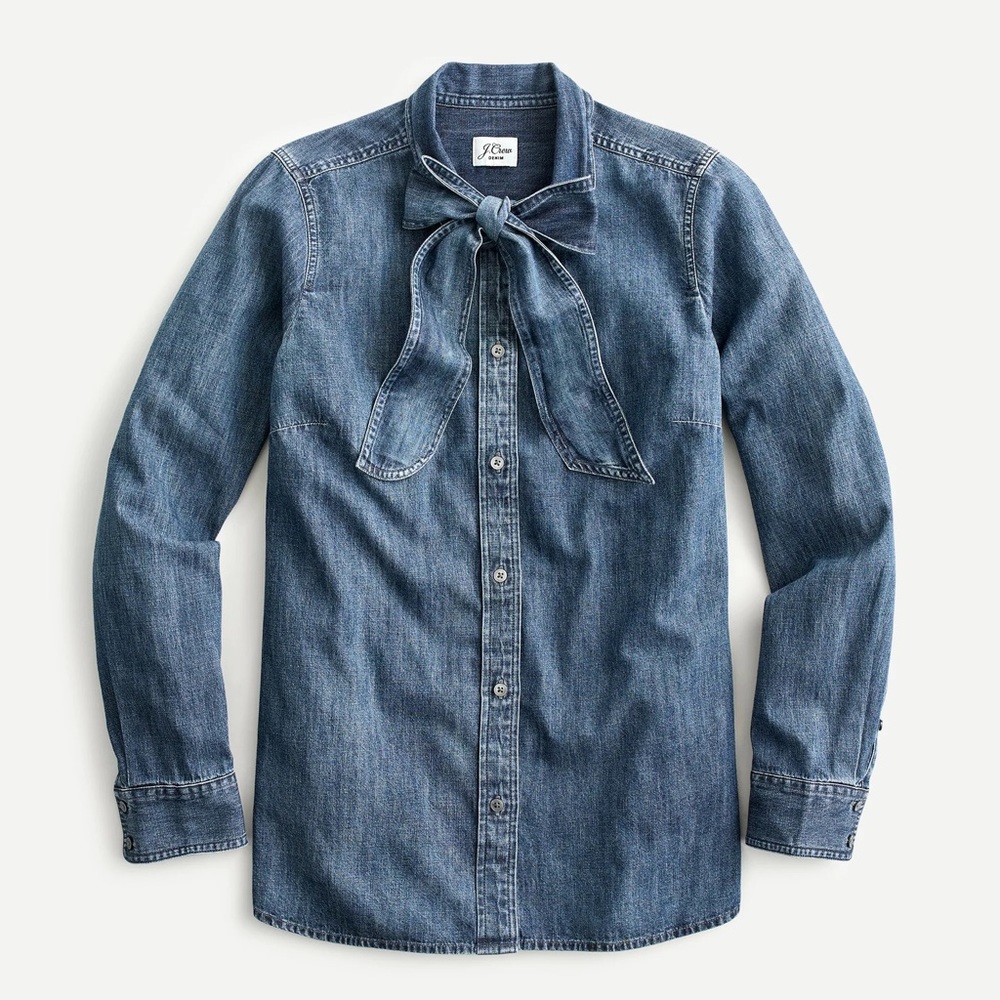 J. Crew Classic-fit Chambray Bow Shirt